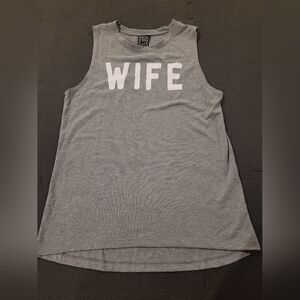 Modern Lux Gray 'WIFE' Tank, Size M